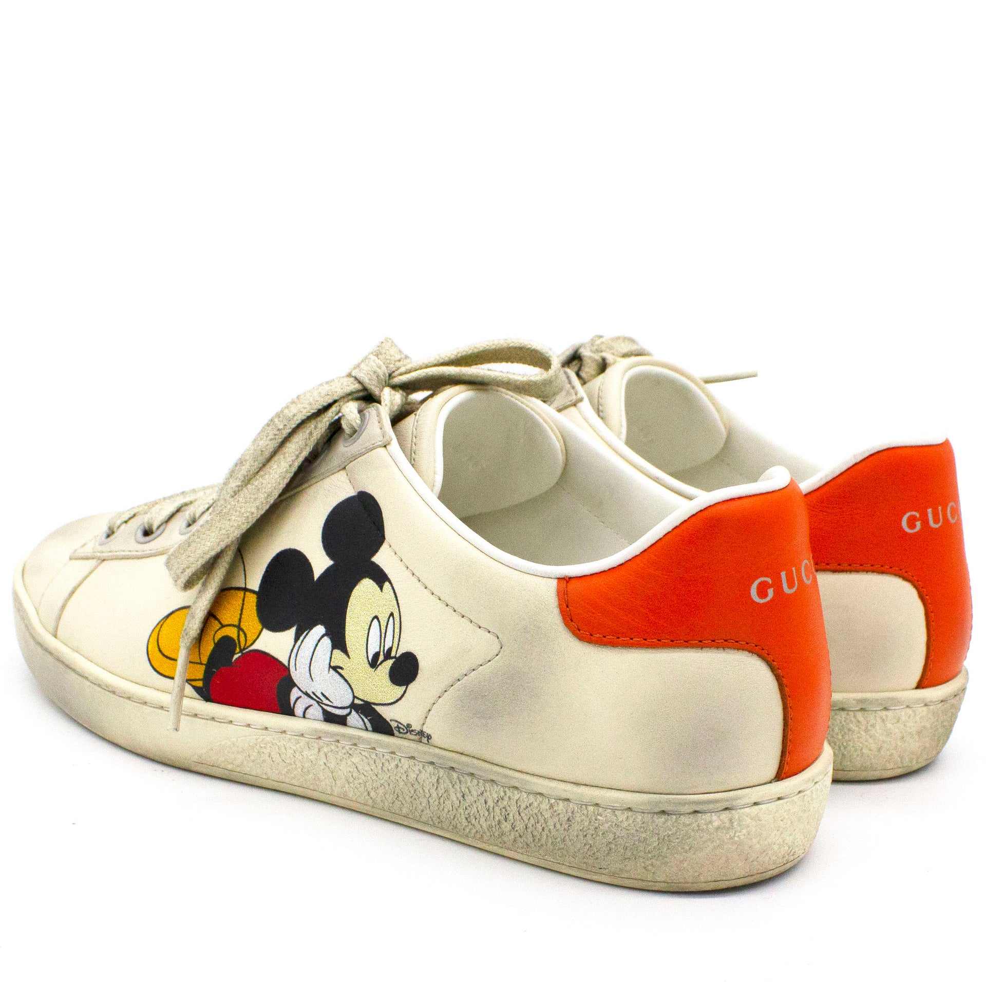 Gucci Mens Bone Men's X Disney Mickey Mouse Rhyton Leather Mid-top Trainers  6 in White for Men | Lyst